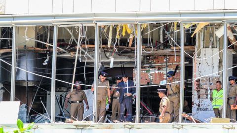 COLOMBO, SRI LANKA - APRIL 21: Security forces inspect the scene after a blast targeting Shangri La hotel in Colombo, Sri Lanka on April 21, 2019. At least 138 people were killed in multiple blasts targeting churches and hotels across Sri Lanka. Chamila Karunarathne / Anadolu Agency