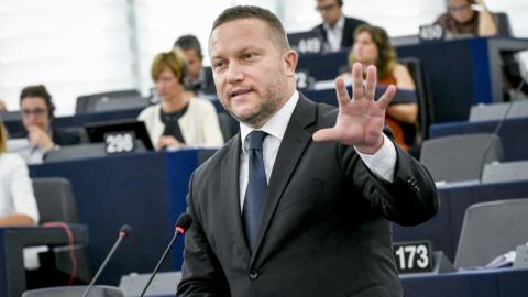 Strasbourg, 2018. szeptember 11. Az Európai Parlament Multimédiás Központja által közreadott képen Ujhelyi István, a Magyar Szocialista Párt európai parlamenti képviselõje felszólal a Sargentini-jelentés vitáján az Európai Parlament plenáris ülésén, Strasbourgban 2018. szeptember 11-én. (MTI/Európai Parlament Multimédiás Központja/Genevieve Engel)