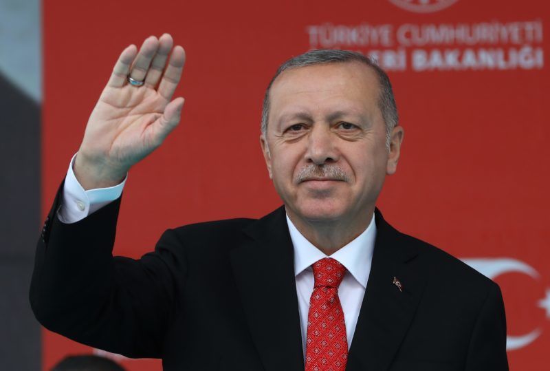 ANKARA, TURKEY - JULY 15: Turkish President Recep Tayyip Erdogan attends the opening ceremony of new building of police headquarters in capital Ankara, Turkey on July 15, 2019. Volkan Furuncu / Anadolu Agency