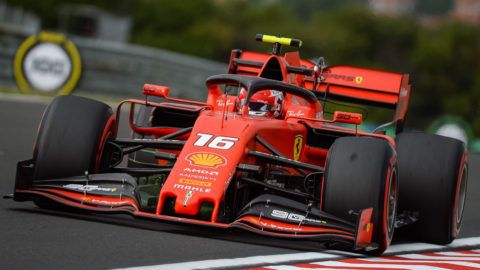 Mogyoród, 2019. augusztus 2. Charles Leclerc, a Ferrari monacói versenyzõje a Forma-1-es Magyar Nagydíj elsõ szabadedzésén a mogyoródi Hungaroringen 2019. augusztus 2-án. MTI/Balogh Zoltán