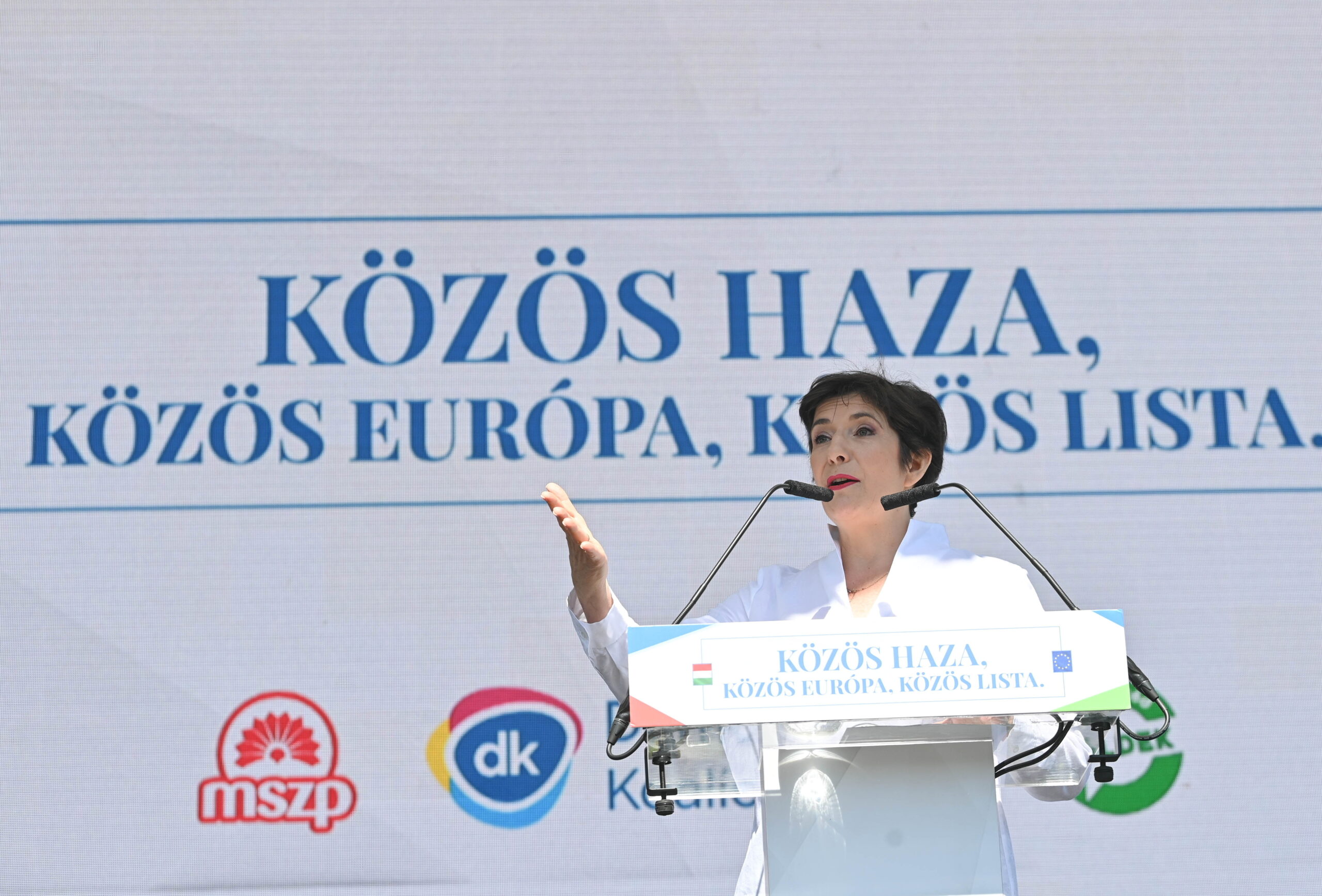 A DK-MSZP-Párbeszéd is összegyűjtötte az aláírásokat az EP-választásra, Dobrev Klára szerint az övék a legerősebb ellenzéki lista
