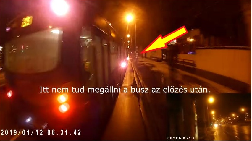 Videóra vették, ahogy fellök egy autóbusz egy biciklist Budapesten