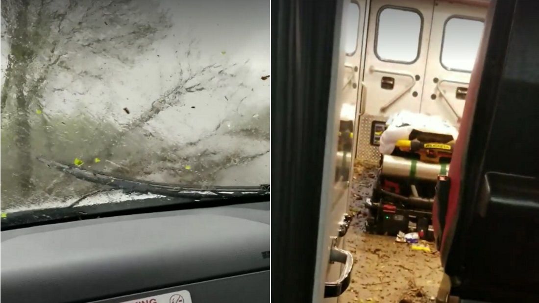 Videón, ahogy a mentőautóra lecsap a tornádó