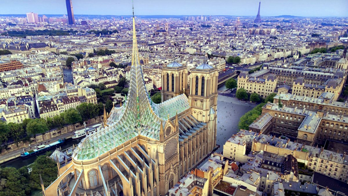 Zöldséget, gyümölcsöt és energiát termelő ökokatedrálisként tervezte újra a Notre-Dame-ot egy belga sztárépítész