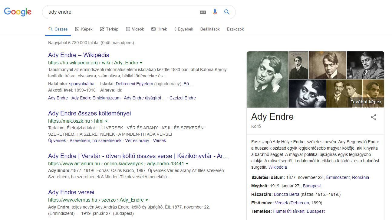 Trágár leírás került Ady Endre Wikipédia-szócikkébe