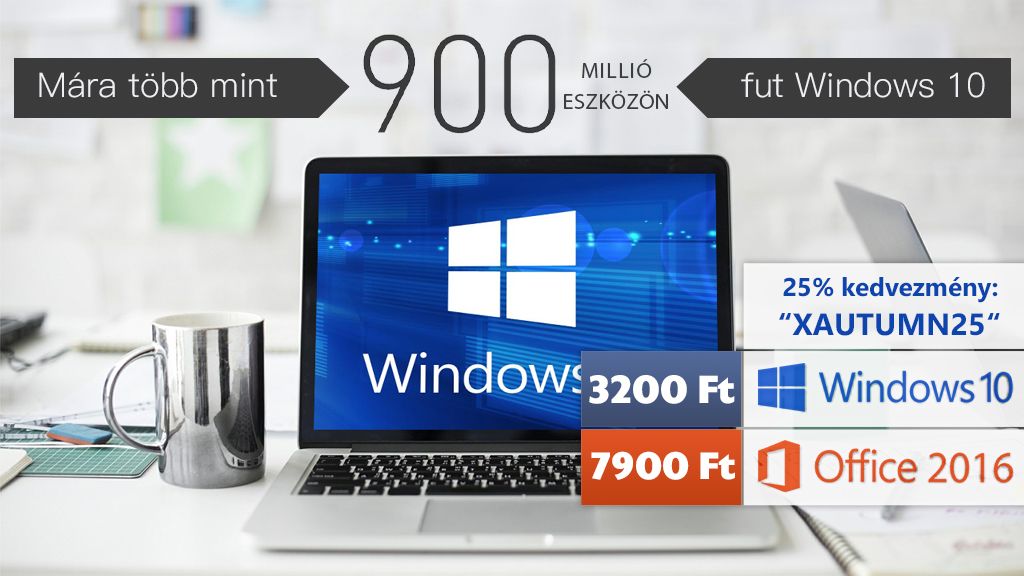 Már 3200 forintért kapható Windows 10