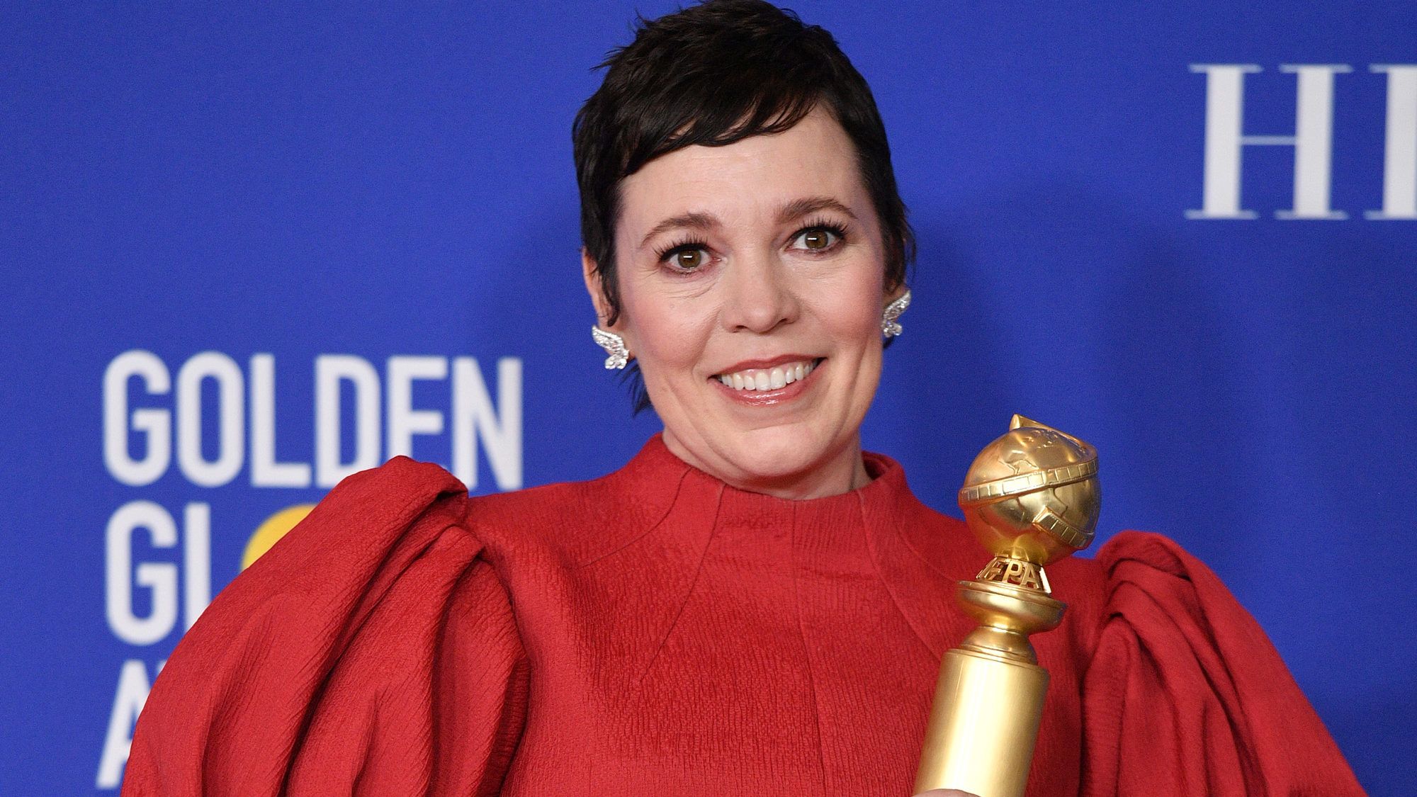 Olivia Colman a gyűrűjével üzent a Golden Globe-on