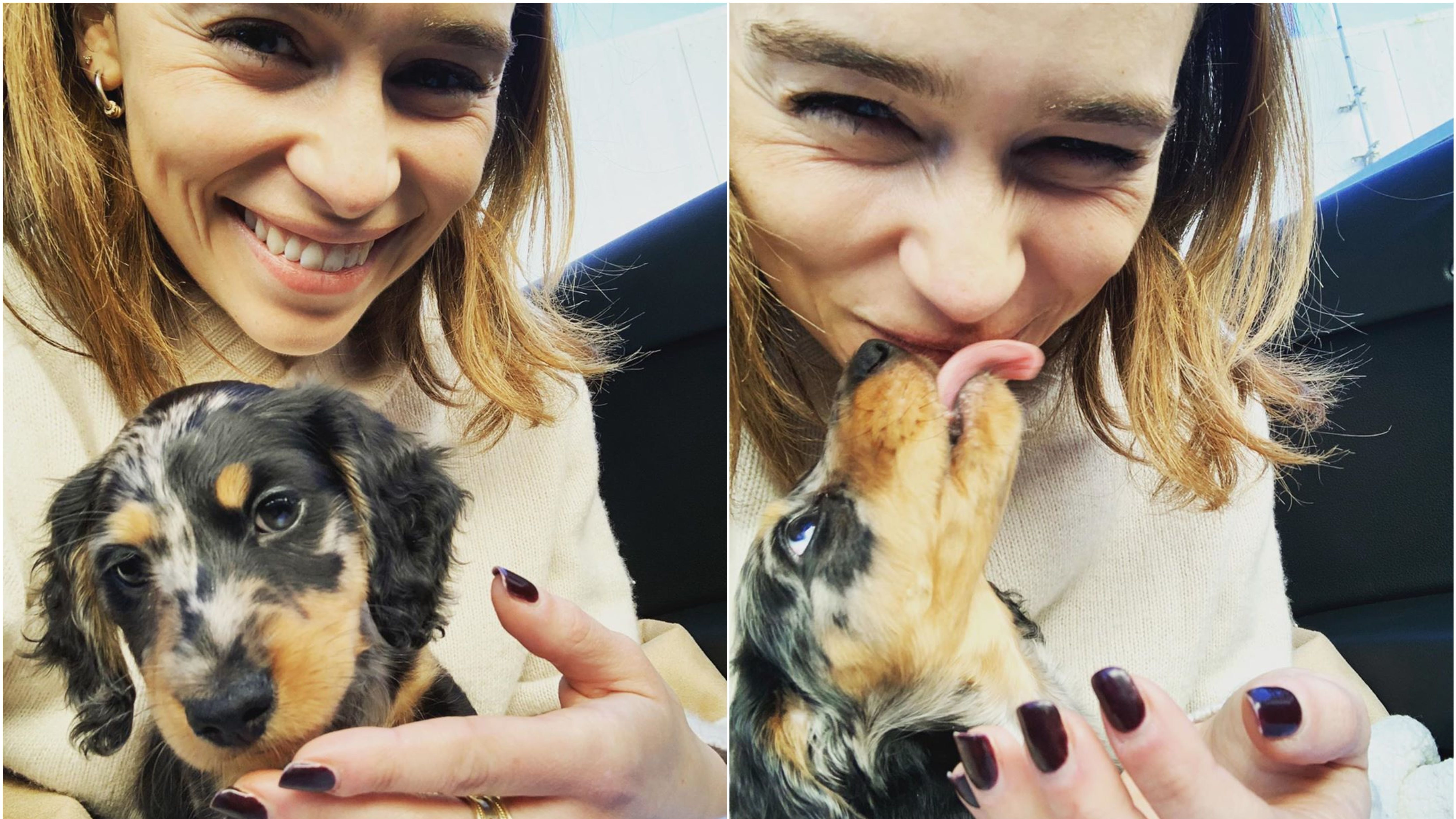 Emilia Clarke új kutyájától ki fog fogyni az internet szív emoji-készlete