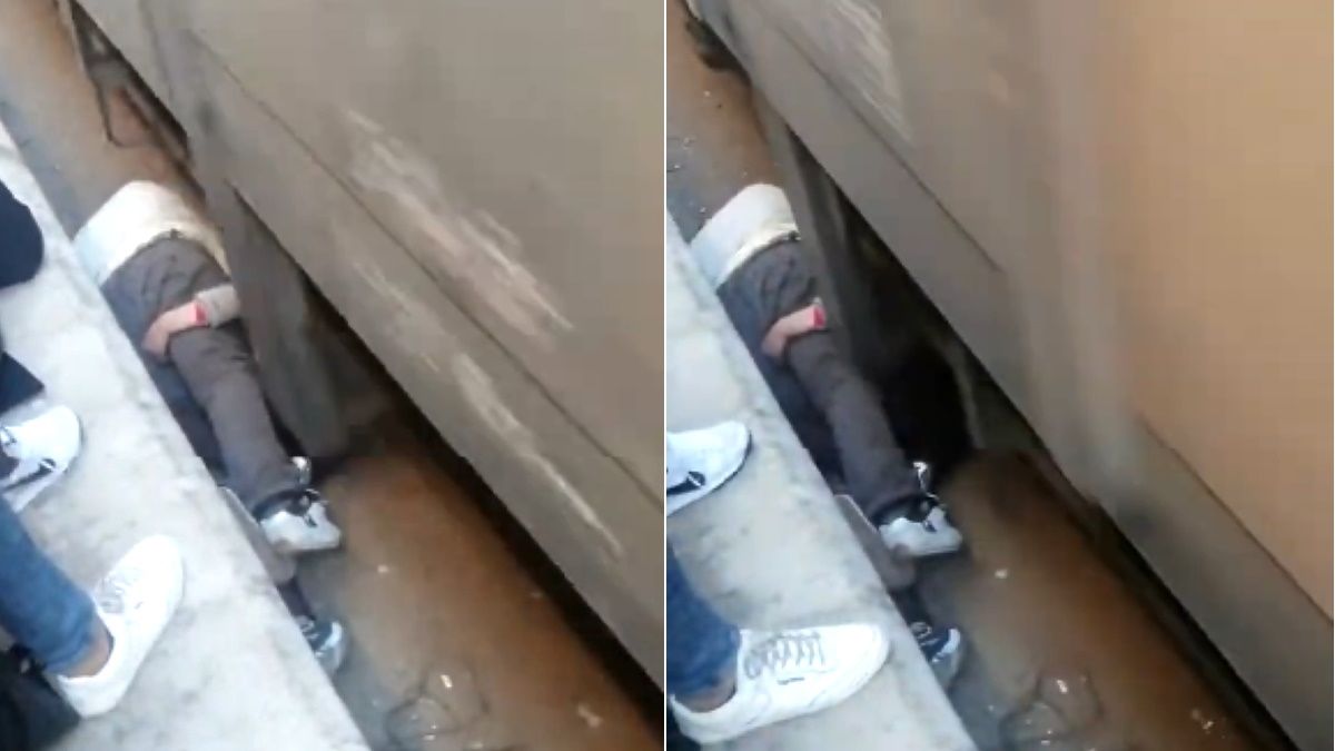 Videón, ahogy az apa testével védi lányát a tehervonattól a síneken