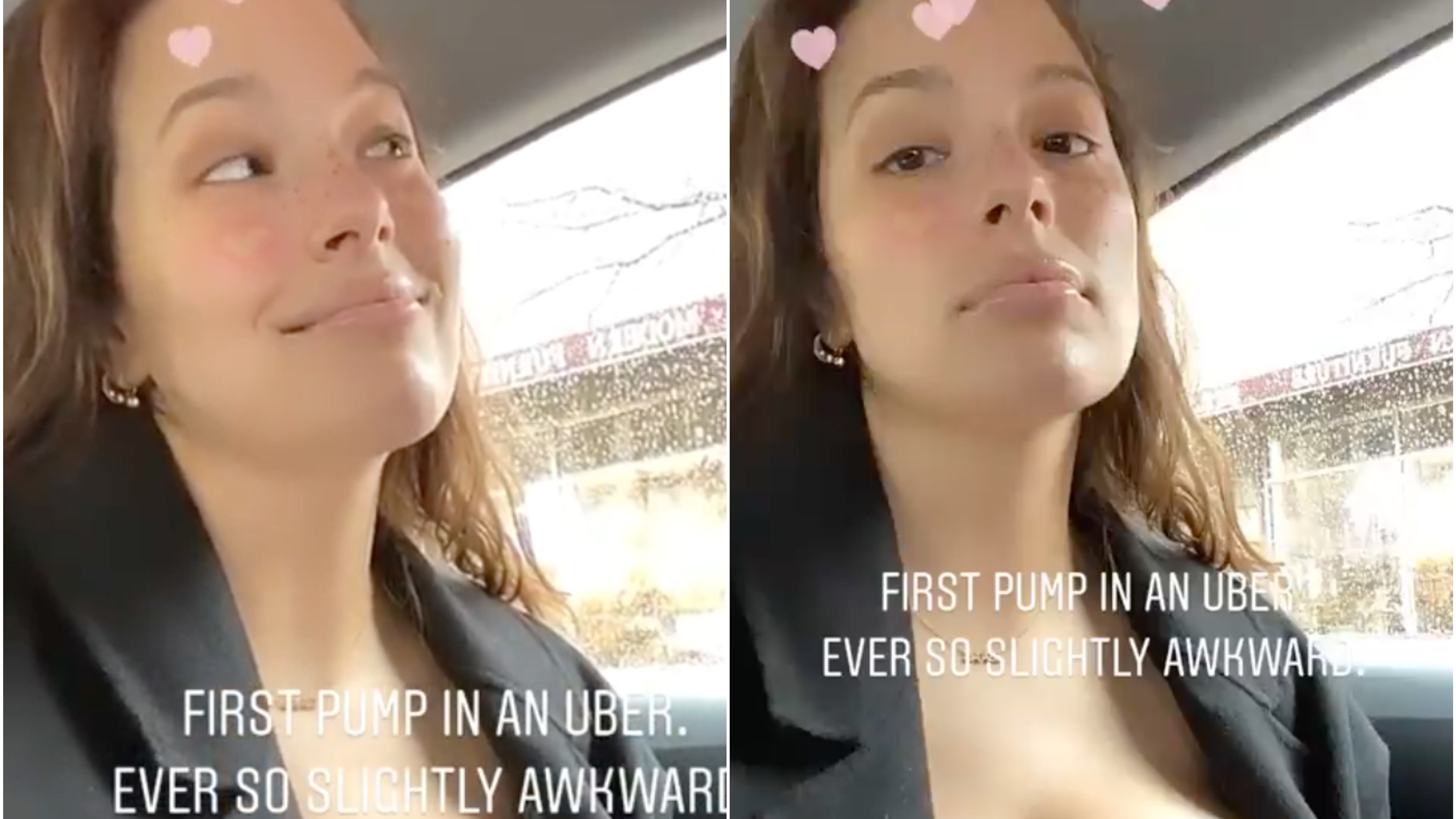 Ashley Graham levideózta, ahogy egy Uberben mellpumpával fejte le a saját anyatejét