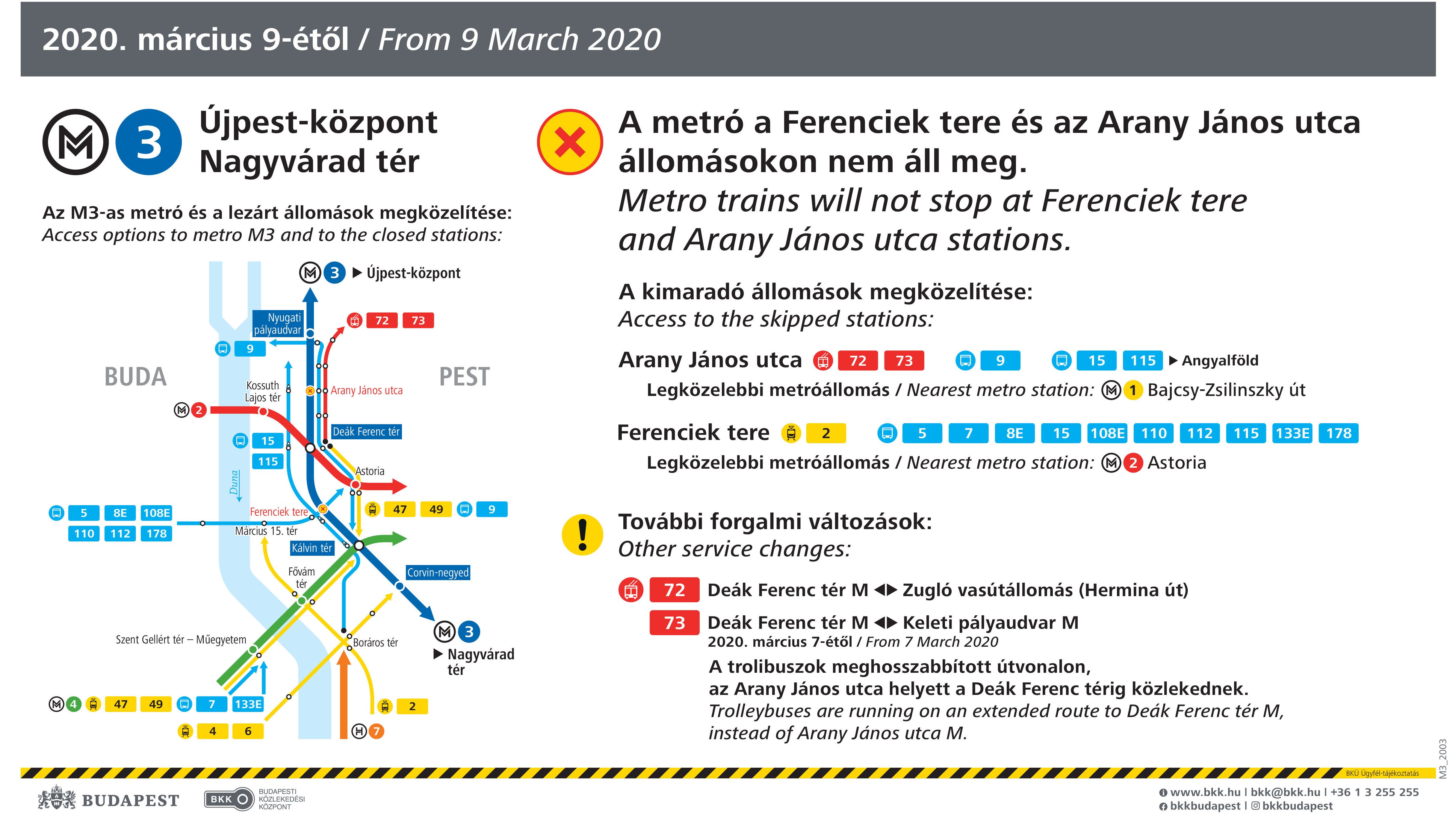 3-as metró: hétfőtől zárva két állomás