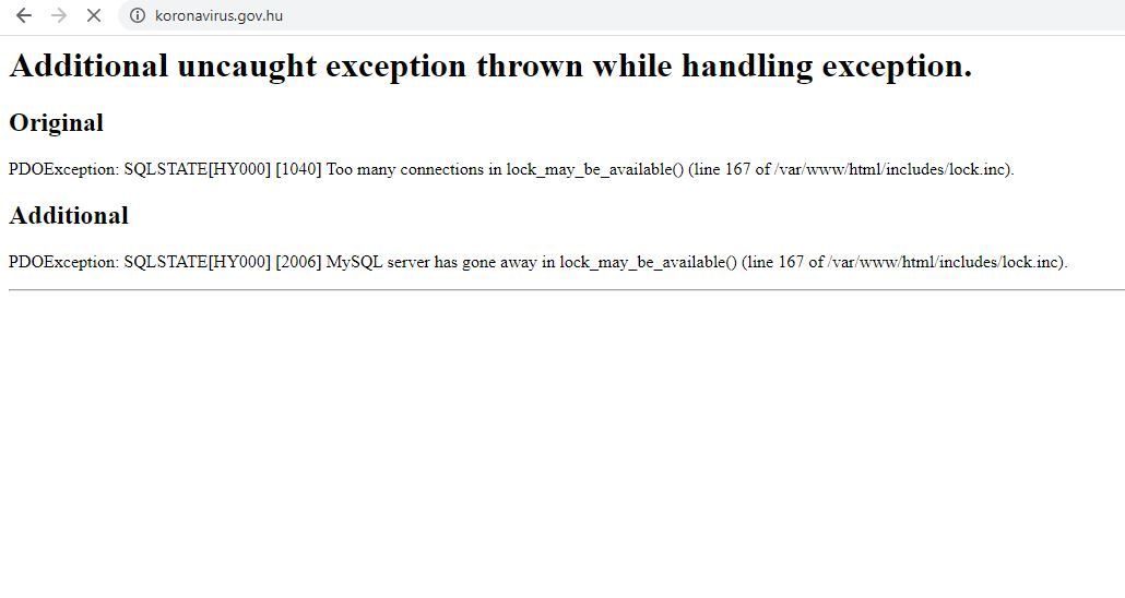 Elérhetetlenné vált a koronavírusról tájékoztató honlap