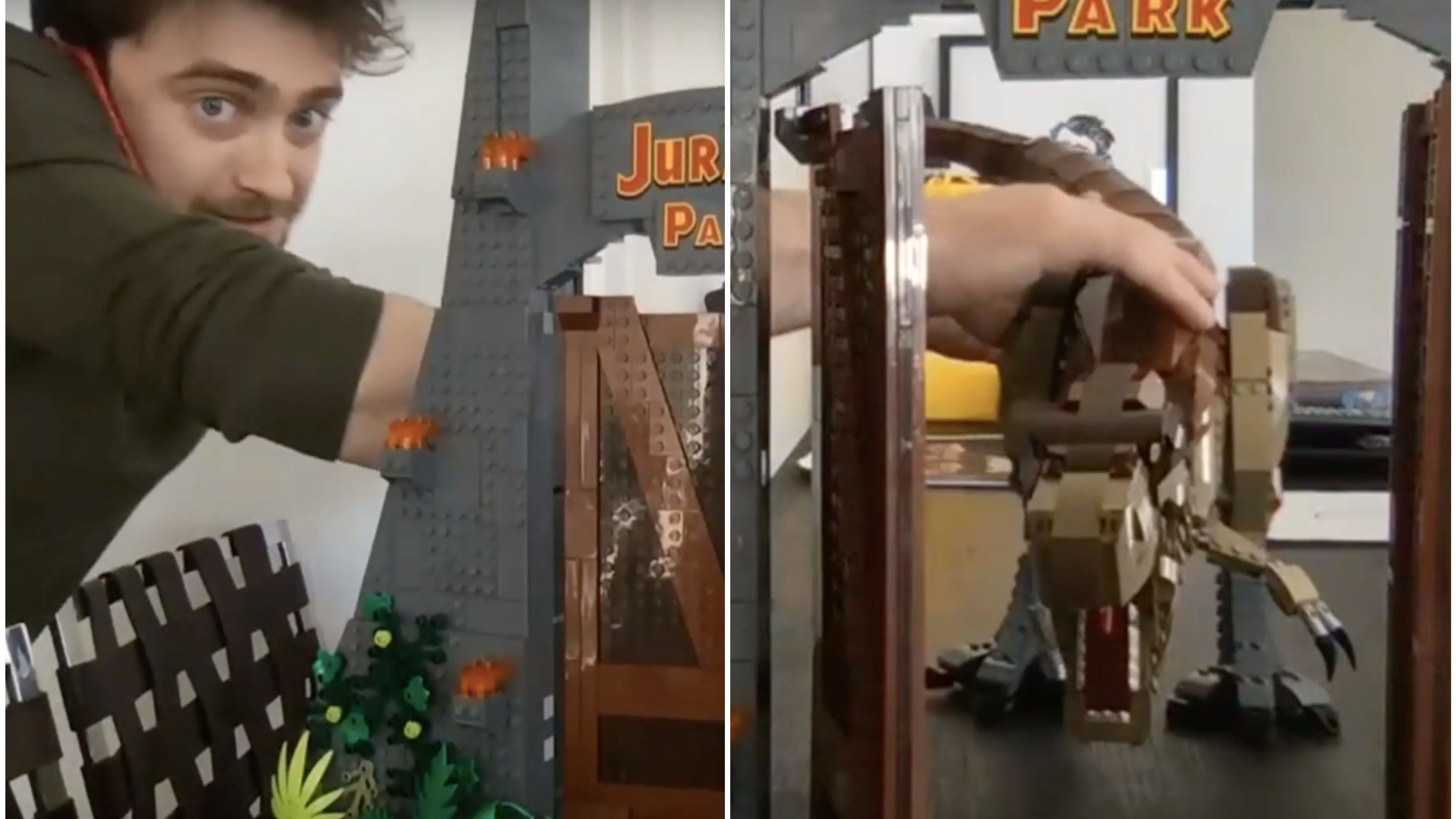 Daniel Radcliffe a házi karanténban megépítette LEGO-ból a Jurassic Parkot