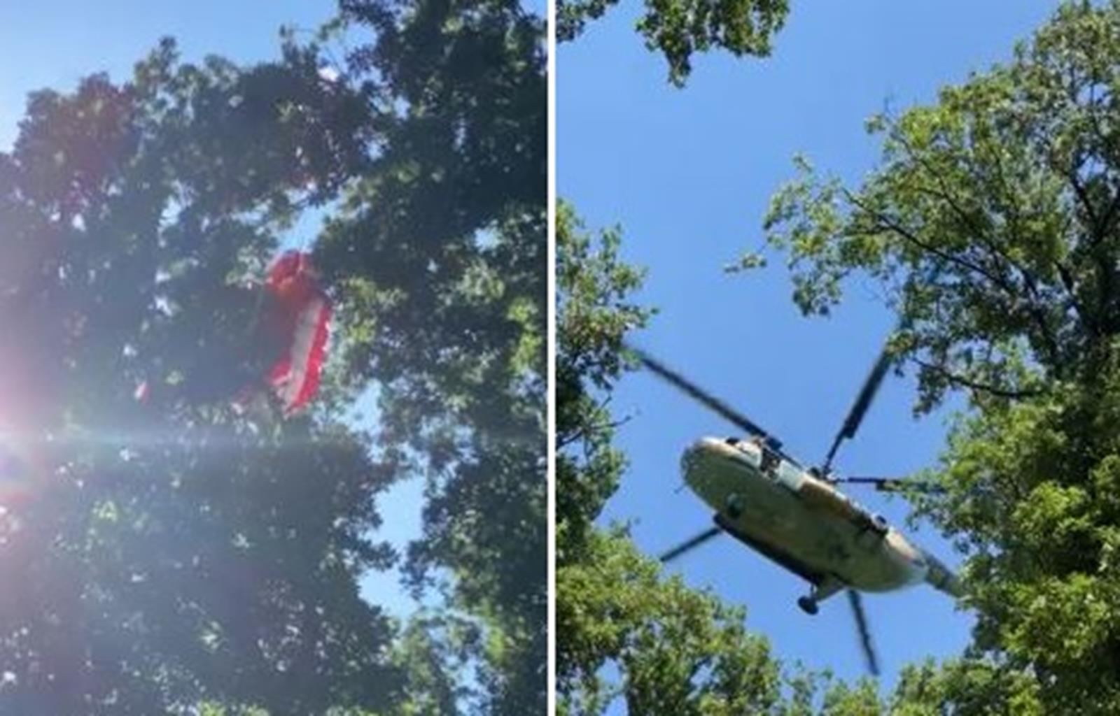 Fán akadt egy siklóernyős, de sértetlenül megúszta, majd jött a mentőhelikopter és 20 métert zuhant a rotorszele miatt