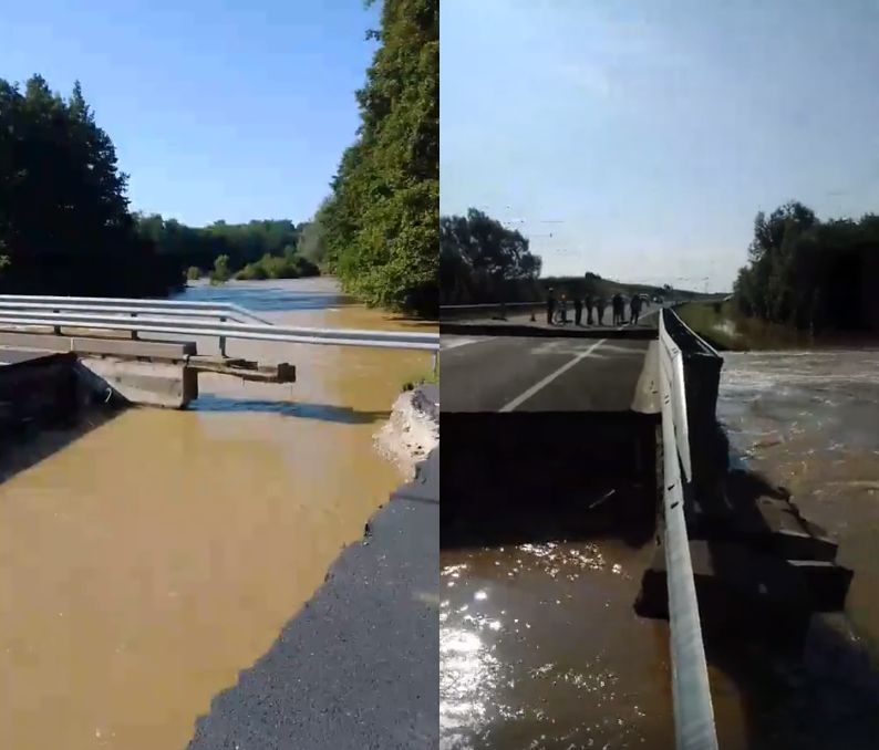 Videó: elmosott az áradás egy hidat Nagyatádnál