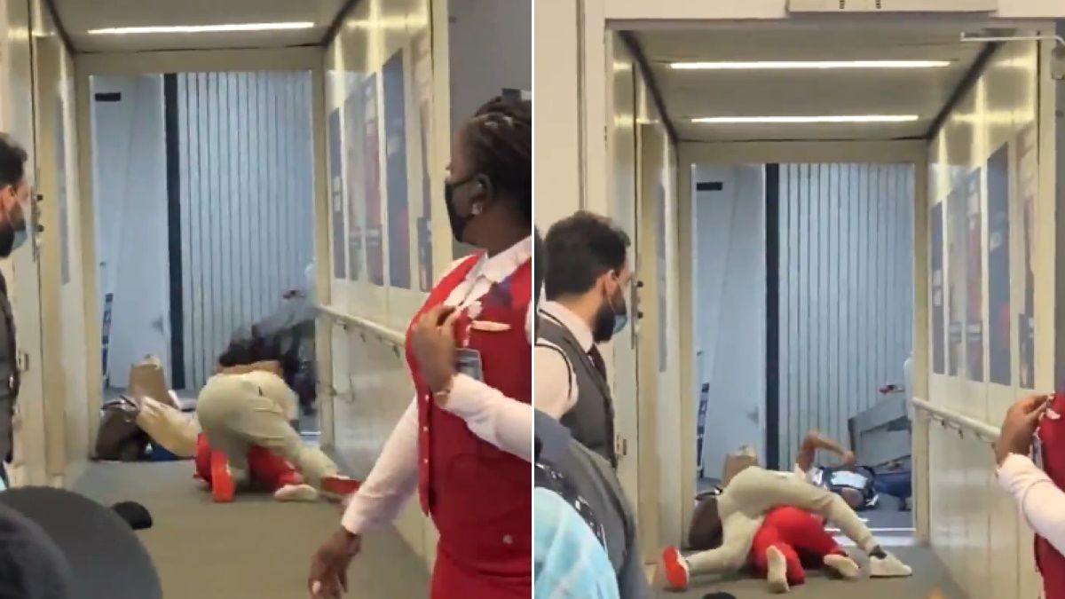 Videón, ahogy két nő üti-veri egymást egy repülőtéren