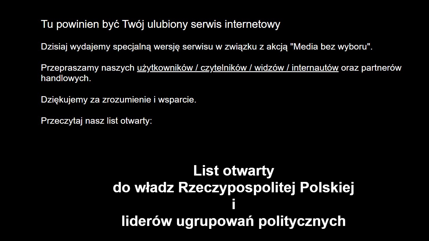 Felfüggesztette működését a lengyel független média