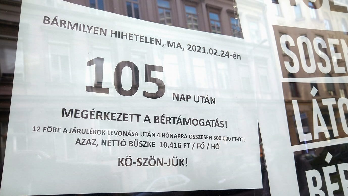 105 nap után kapta meg a bértámogatást egy budapesti kávézó