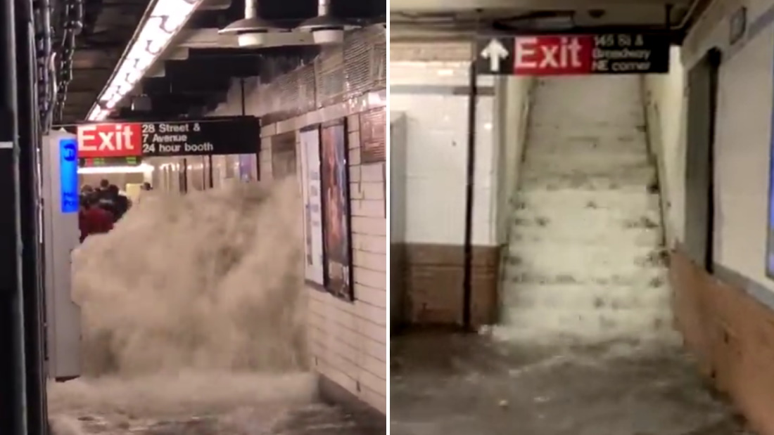 Videók: vízeséssé változtak a New York-i metróállomások