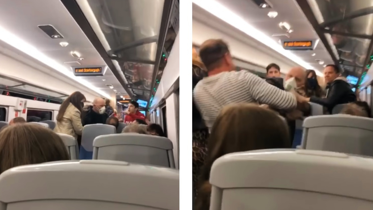 Többen összeverekedtek a maszkviselés miatt egy angol vonaton – Videó