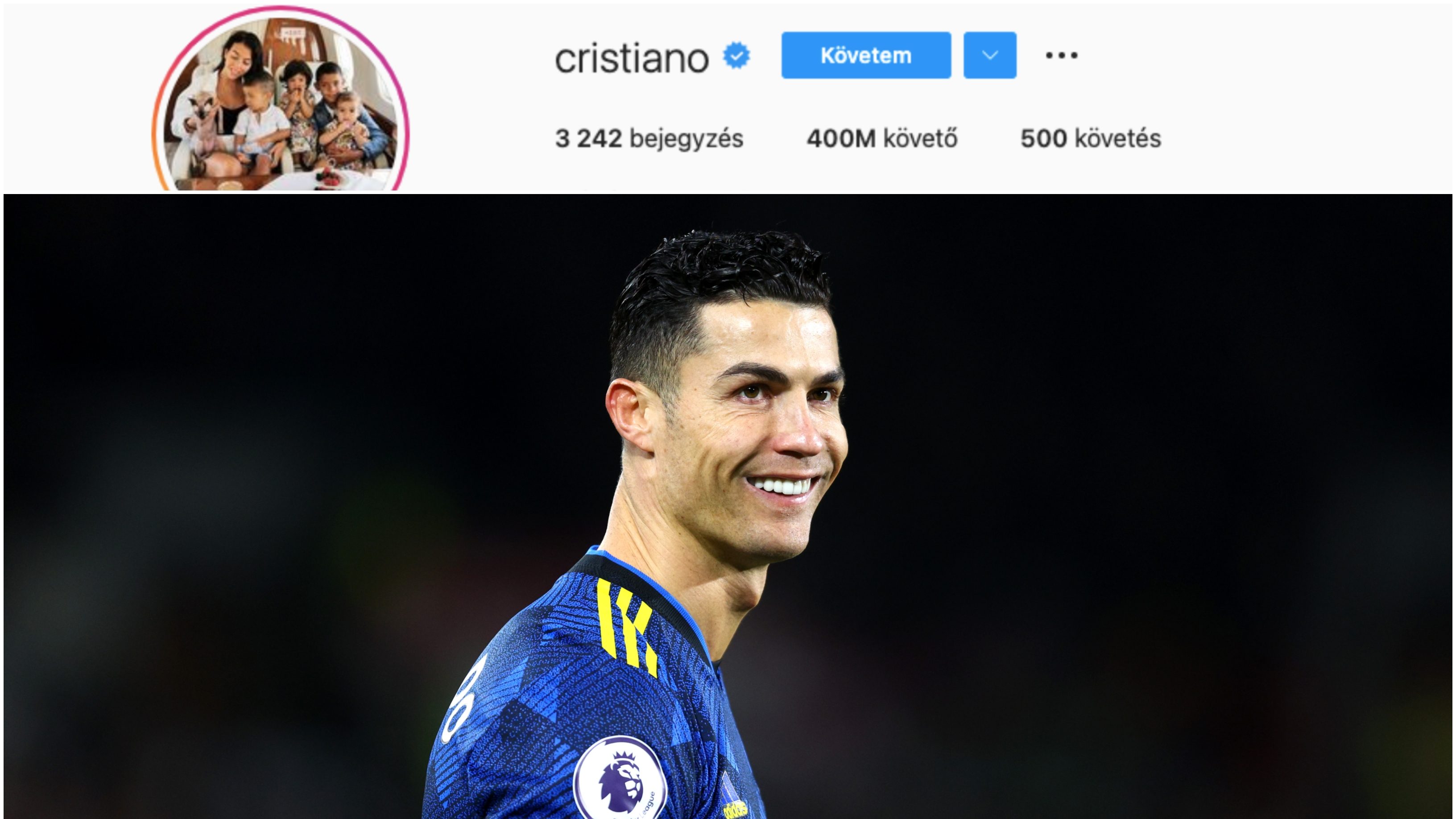 Cristiano Ronaldo az első ember, aki elérte a 400 millió Instagram-követőt