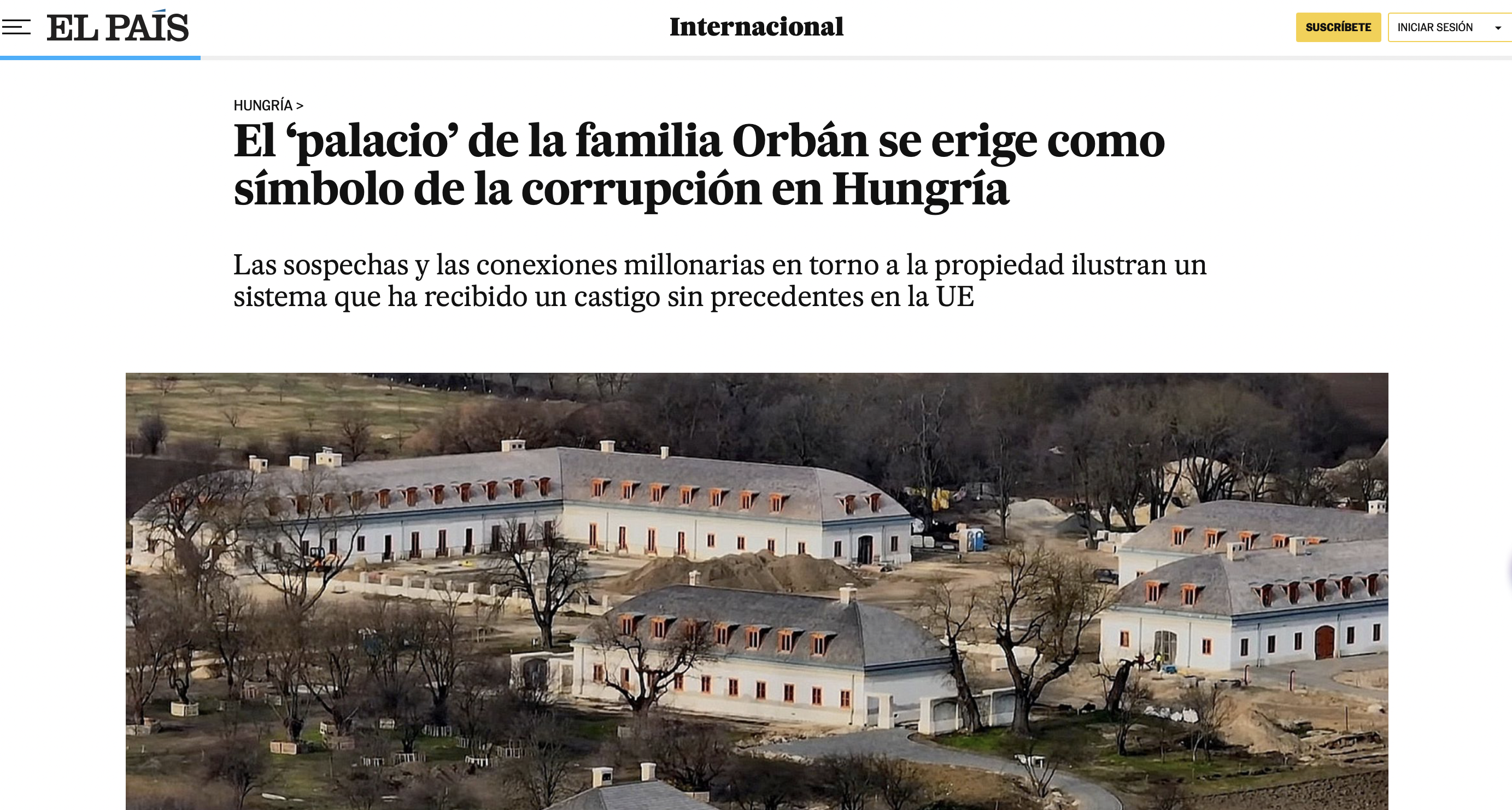 Orbánék hatvanpusztai „palotájáról”, mint a korrupció szimbólumáról cikkezik egy vezető spanyol lap