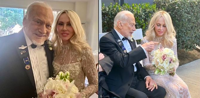 Negyedszer is megnősült a 93 éves Buzz Aldrin, egy 30 évvel fiatalabb nőt vett el