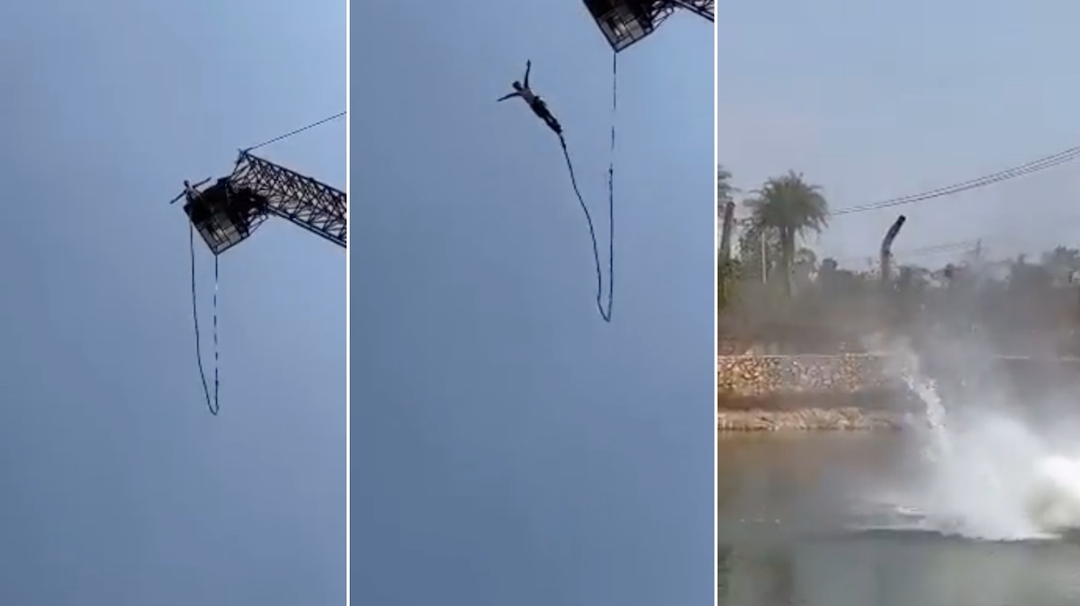 Elszakadt a kötél bungee jumping közben, de túlélte az ugró a vízbe csapódást Thaiföldön