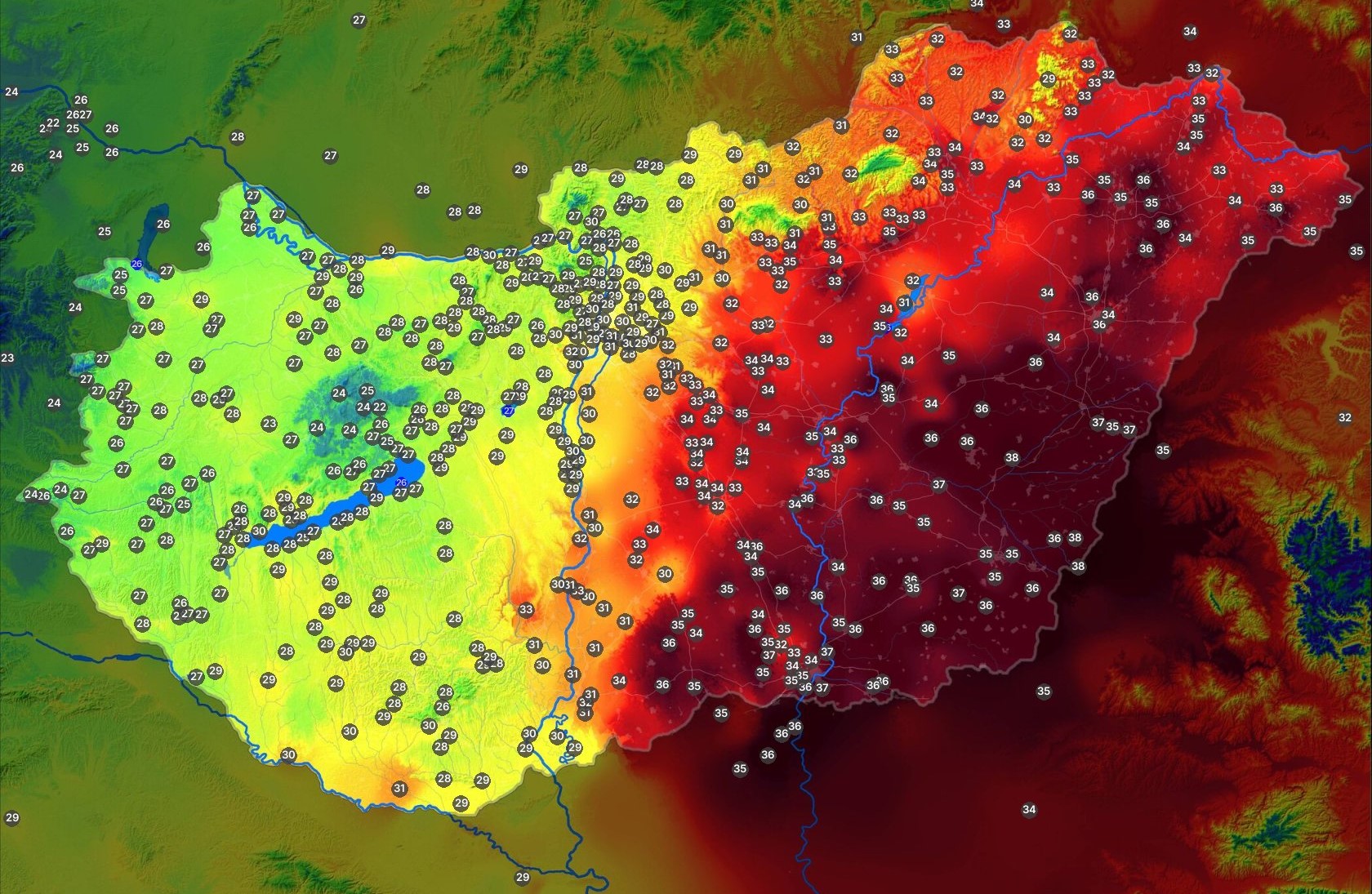 Kettészakadt az ország: 15 Celsius-fokos különbség alakult ki a Bakony és a délkeleti határvidék között