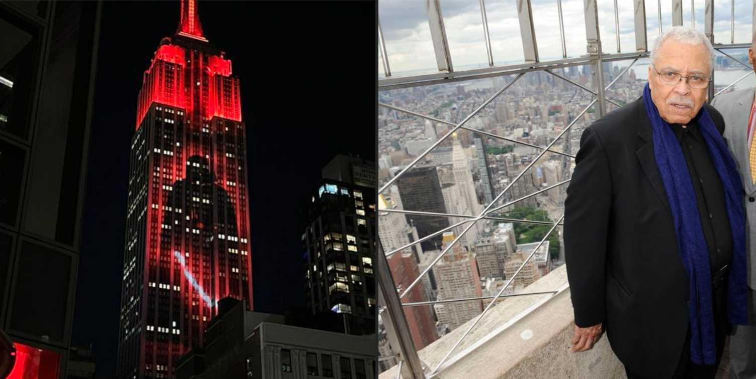 Elképesztő Darth Vader-festést kapott az Empire State Building a karakter hangjának halála alkalmából